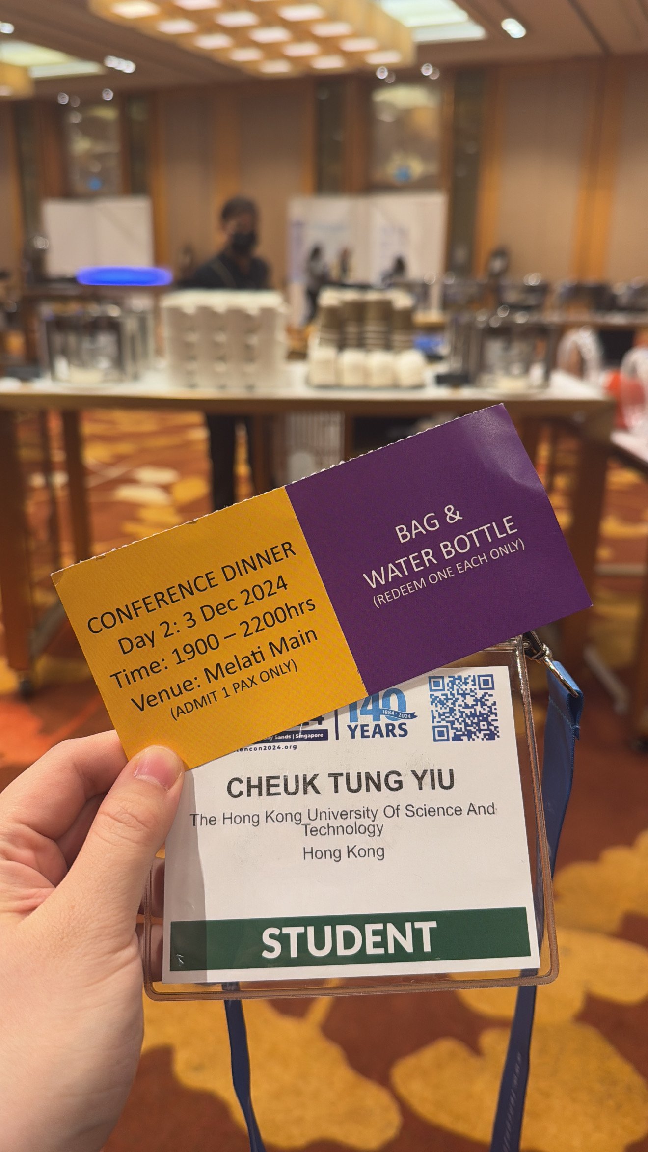 My badge and conference dinner ticket