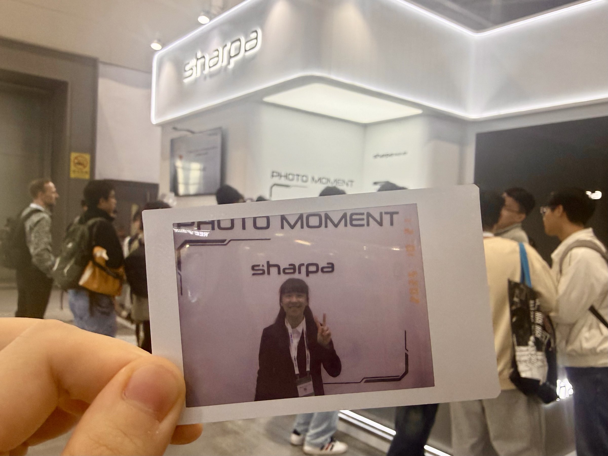 Instant photo at the Sharpa booth